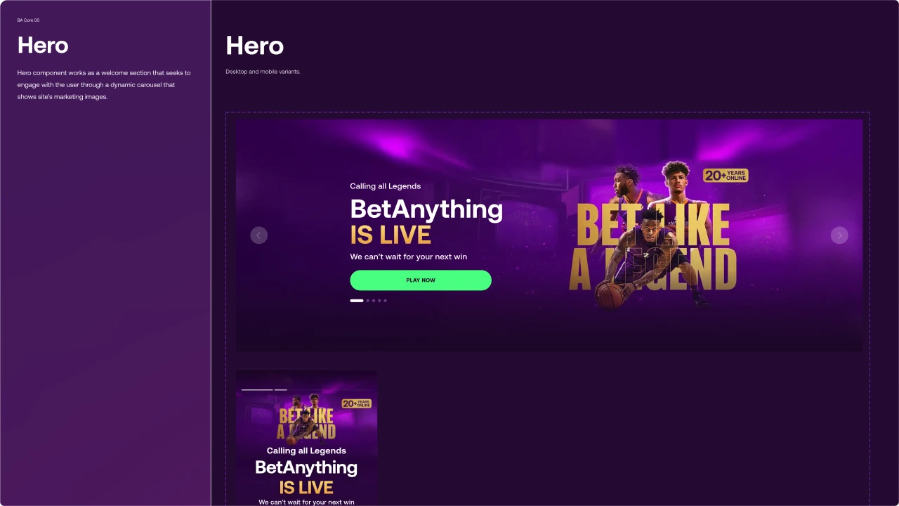 Hero Component · Desktop & Mobile